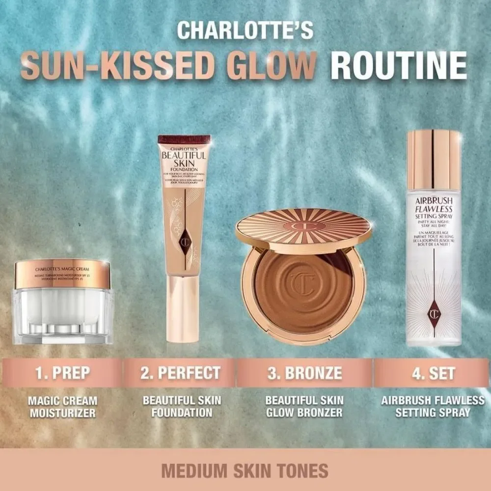 New Charlotte Tilbury Beautiful Skin Sun-Kissed Glow Cream Bronzer